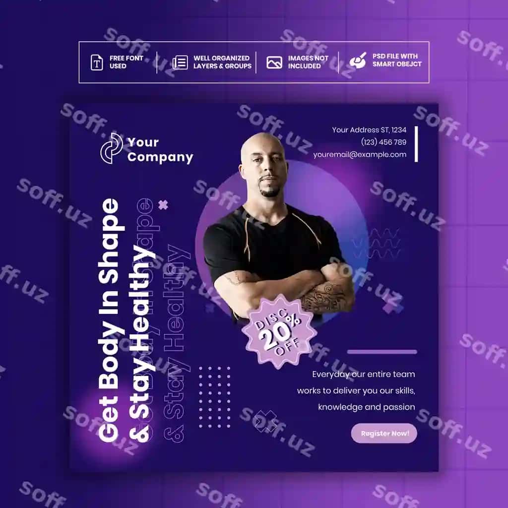 Jamoa fitness ijtimoiy media | Gym fitness social media