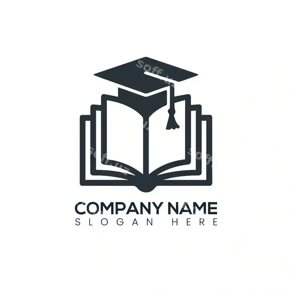 Ta'lim logotipi ochiq kitob va bitirish to'plami | Education logo with open book graduation cap