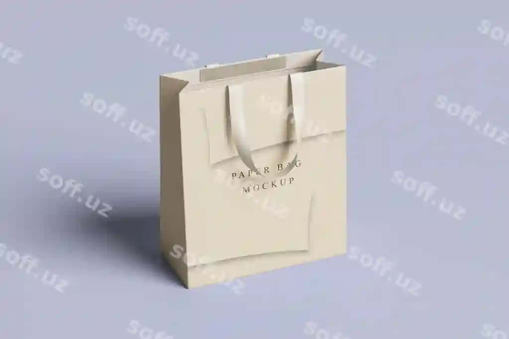 Elegant qog'oz xarid qutisi Mockup Brend | Elegant paper shopping bag mockup branding