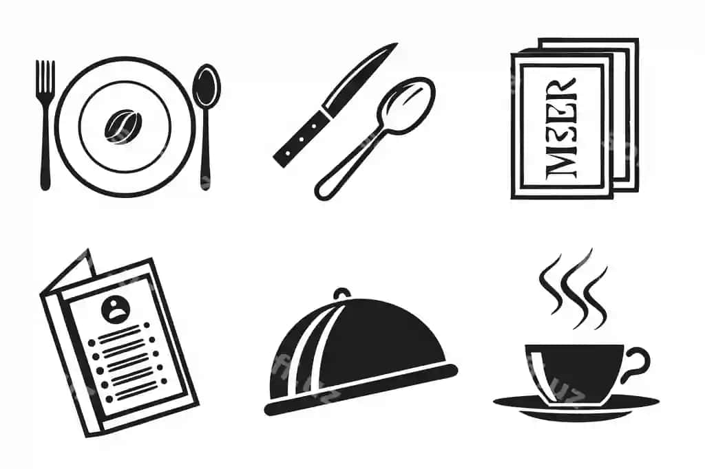 Restoran va kafe bog'liq ikonkalar | Restaurant cafe related icons