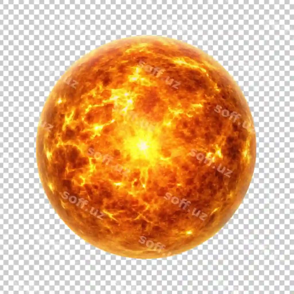 Doira quyosh ajraltirilgan shaffof orqa fonda | Round sun isolated transparent background