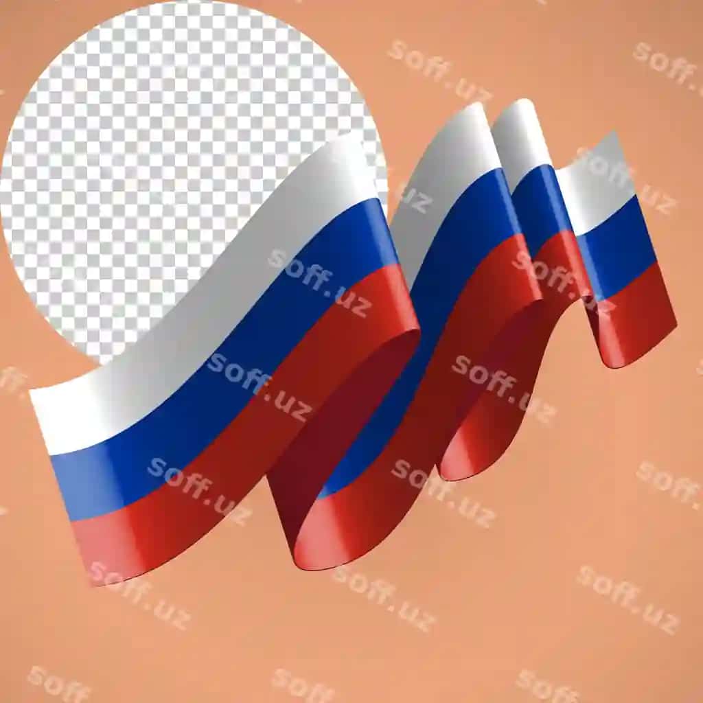 Rusiya bayrog'i to'lqiq uslubda 3d suziluvchi | Russia flag wavy style 3d floating