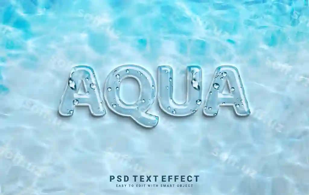 Akva matn effekti | Aqua text effect