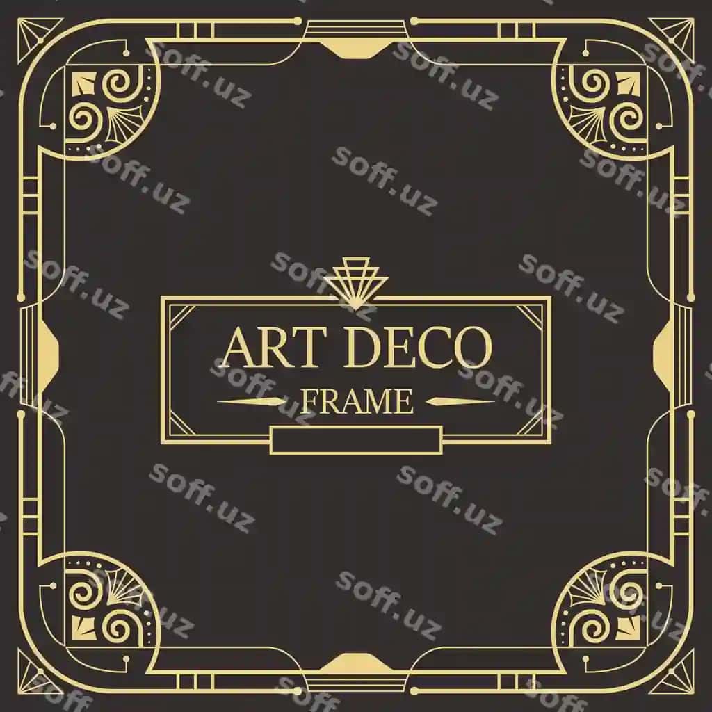 Art deco chegara ramkasi shabloni | Art deco border frame template