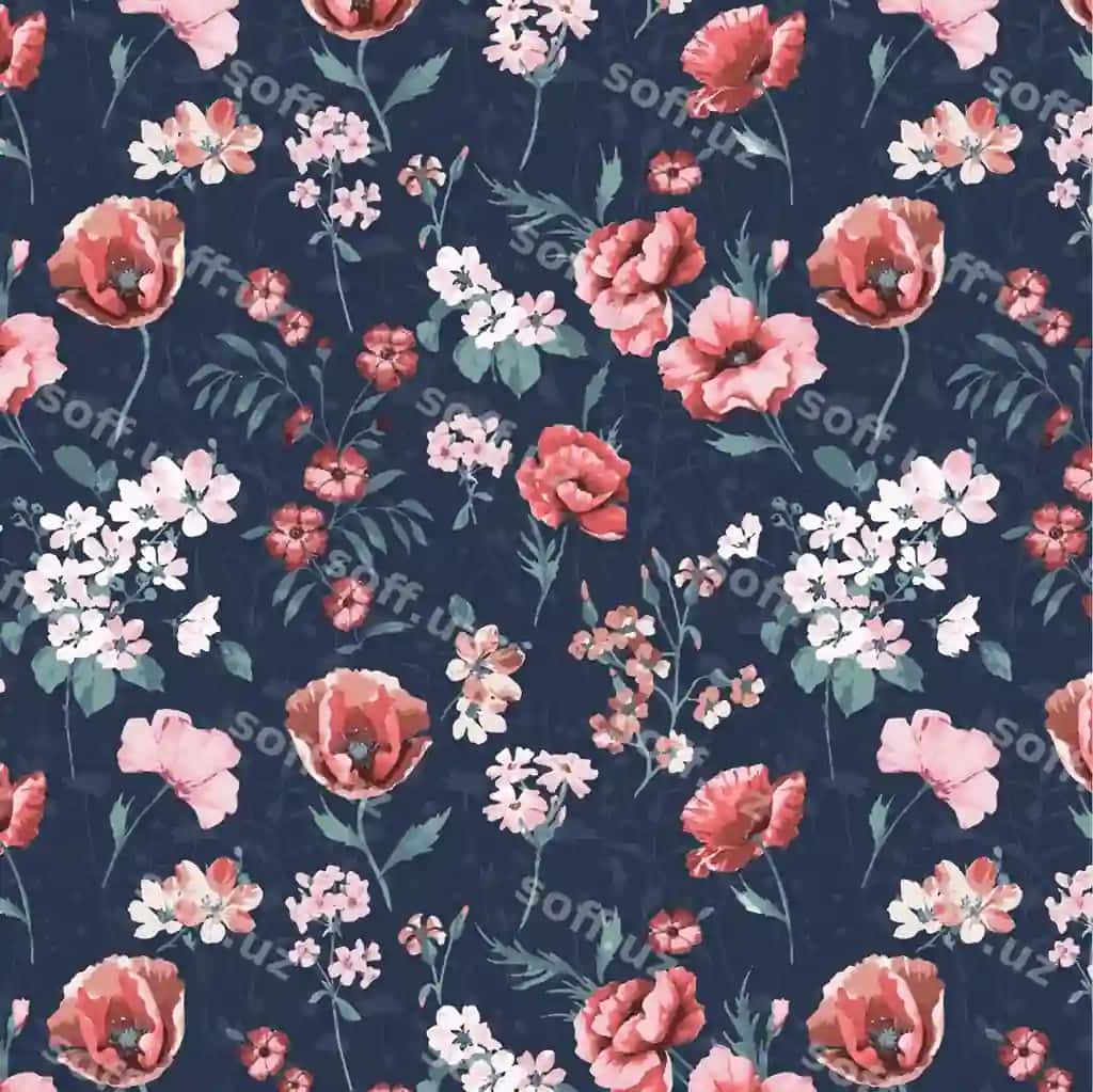 Gulli naqsh ko'plab gullar bilan | Floral pattern with lot flowers it