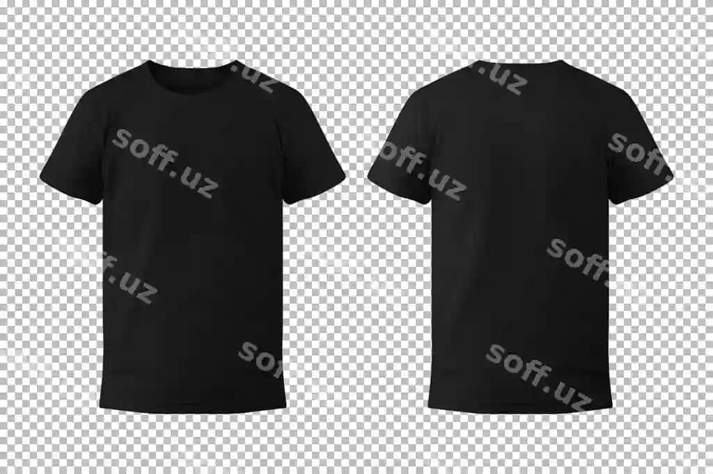Haqiqiy komplekt erkak qora futbolka modeli oldi va orqali ko'rinishlari ajraltirilgan | Realistic set male black tshirt mockup front back views isolated