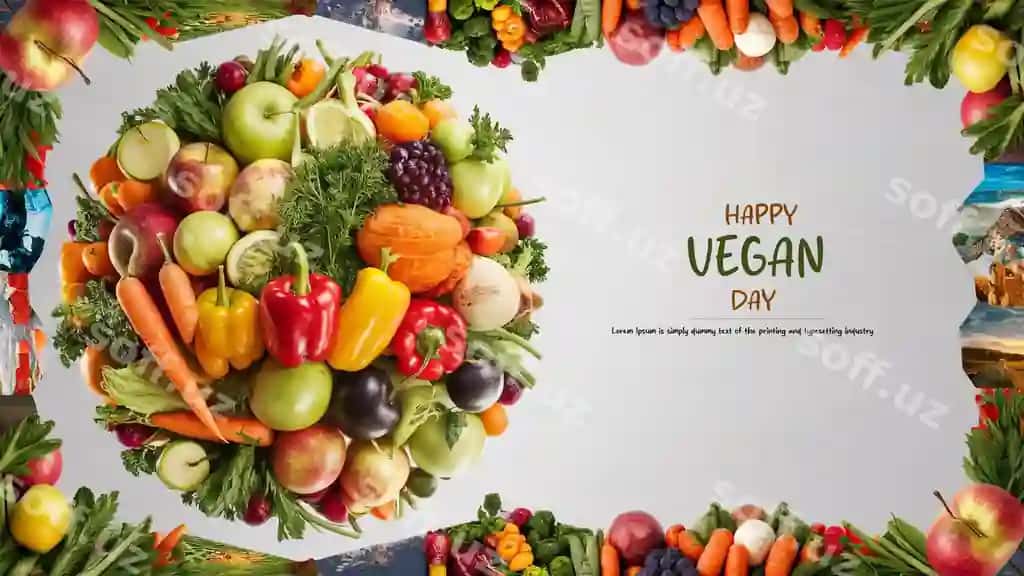 Dunyo Vegan Kun uchun fon | World vegan day background