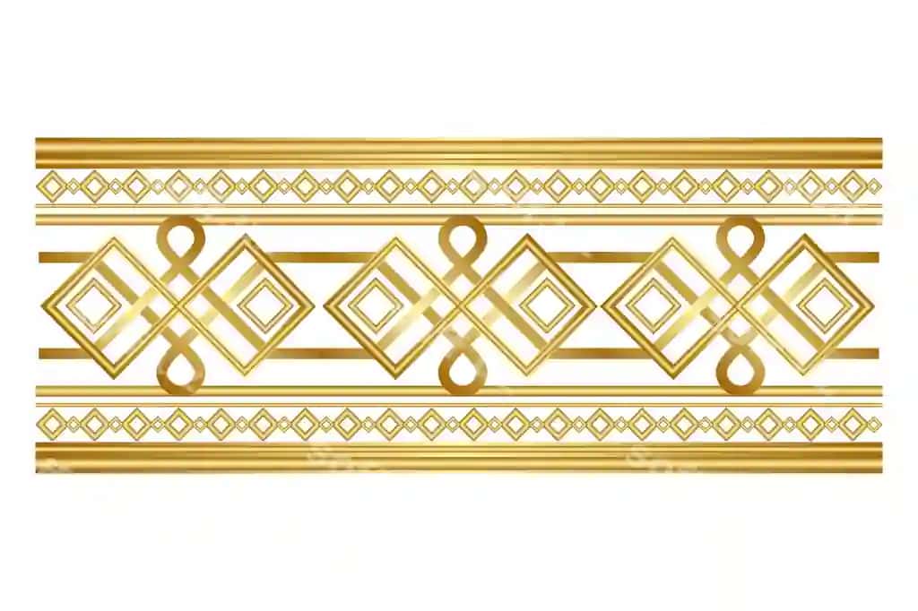 Hashm oltin bezatuvchi chegara | Luxury golden ornamental border