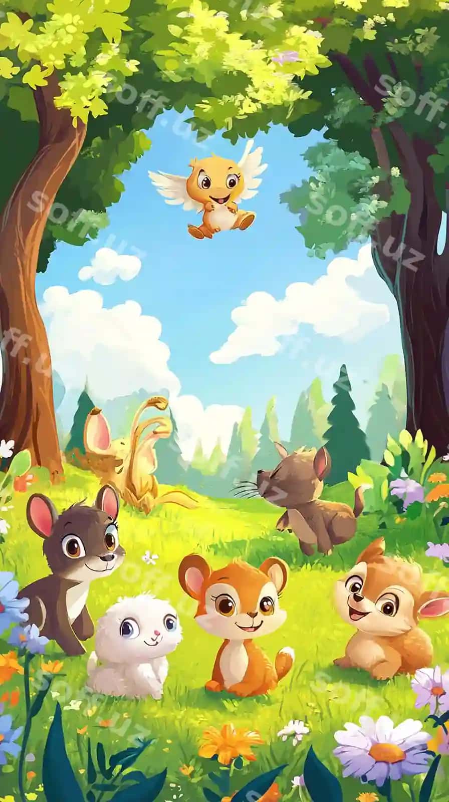 Kinder yosh bolalar chiroyli karyokat hayvonlari | Kindergarten children cute cartoon animals
