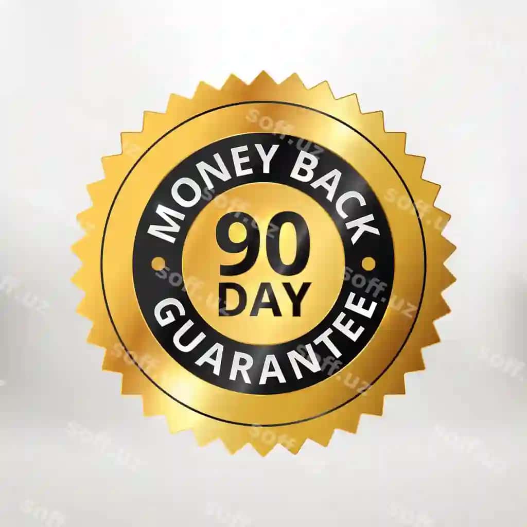 90 kunlik pulni qaytarish kafolati etiketi | 90 day money back guarantee label