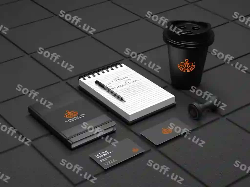 Elegant brend qog'ozlar komplekti mockup shabloni premium PSD | Elegant branding stationery set mockup template premium psd