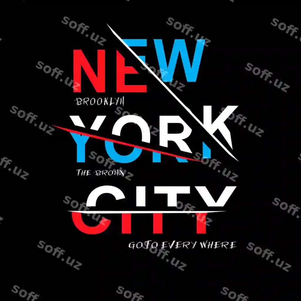 Yangi York Shahri tipografiyasi futbolka vektori | New york city typography t shirt vector