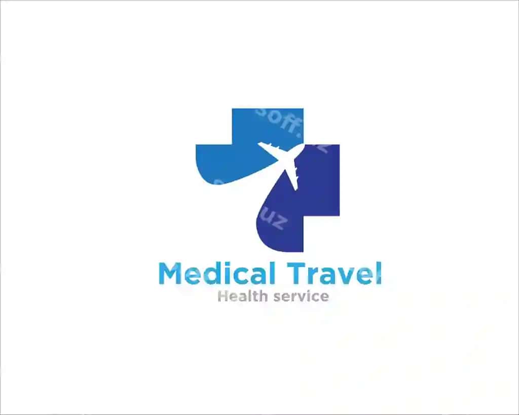 Tibbiy sayohat logotipi oddiy zamonaviy sog'liqni saqlash dunyosi xizmati dizaynida | Medical travel logo designs simple modern health world service