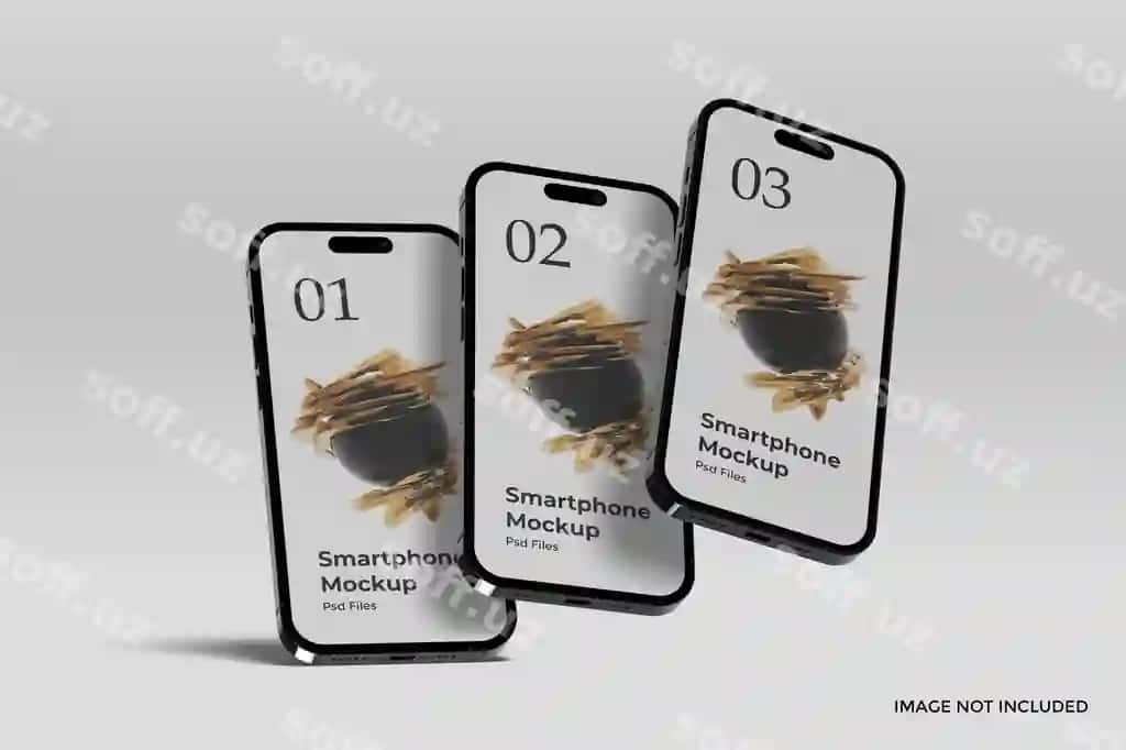 Haqiqiy akhlqiy smartfon taqdimoti mockup | Realistic smartphone presentation mockup