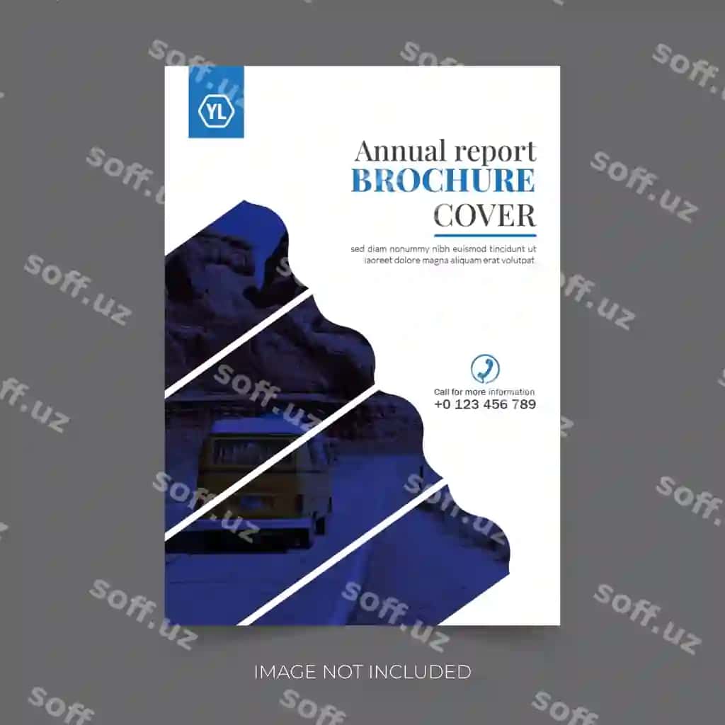 Biznes ikki qatlamli broshyurа zamonaviy yillyik hisoboti ko'plachilik muqaddima | Business bifold brochure modern annual report multipurpose cover
