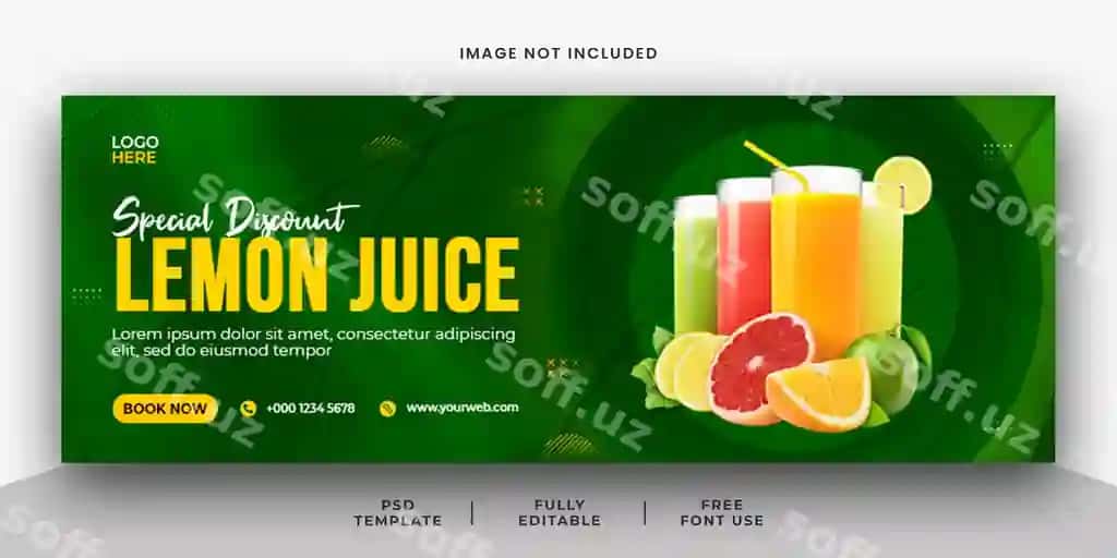 Maxsus misharli limon suvi ijtimauiy tarmoqlarda Instagram va Facebook posti | Special delicious lemon juice social media instagram post facebook
