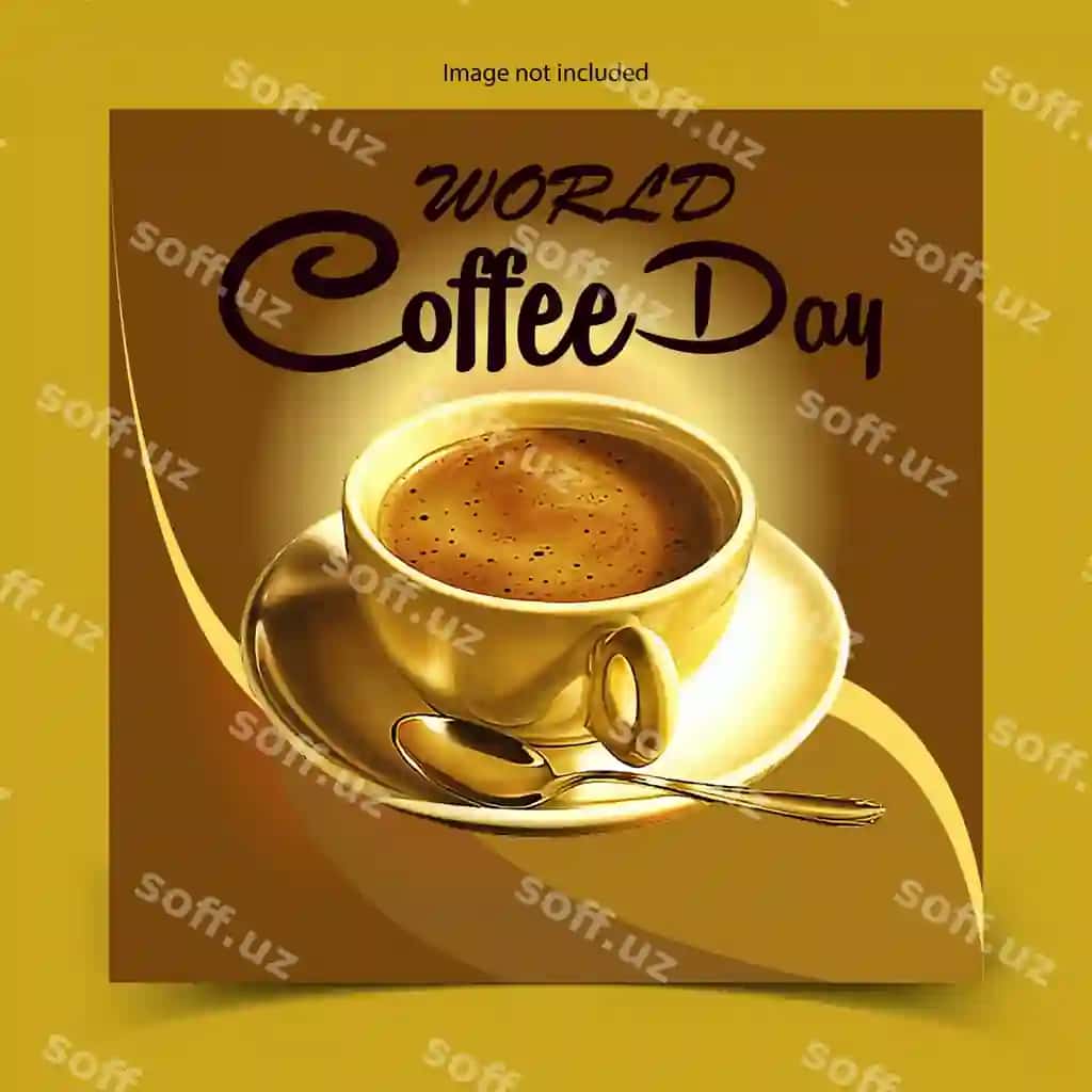 Dunyo kofe kuni zamonaviy Instagram ijtimoiy tarmoqlari shablonlari dizayni | World coffee day modern instagram social media templates design