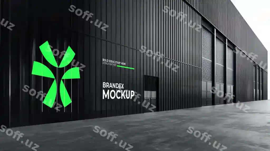 Zamonaviy qora bino belgi namuna brend korporativ dizayn PSD | Modern black building sign mockup branding corporate design psd