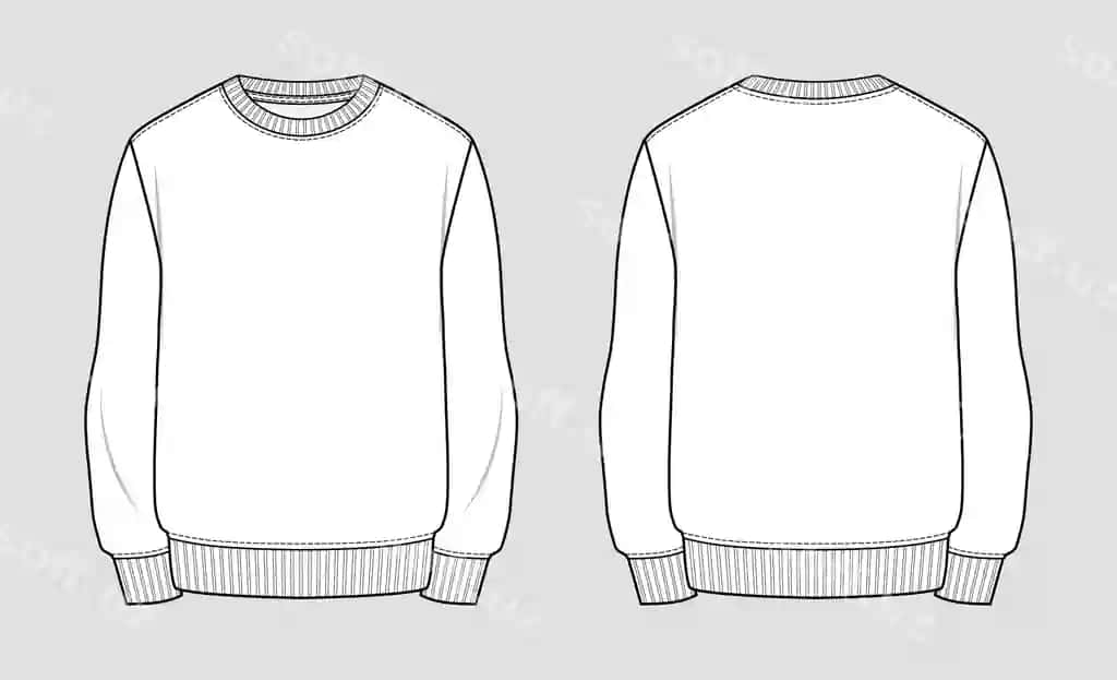 Switşirt texnik chizgich kiyimlari | Sweatshirt technical sketch clothes