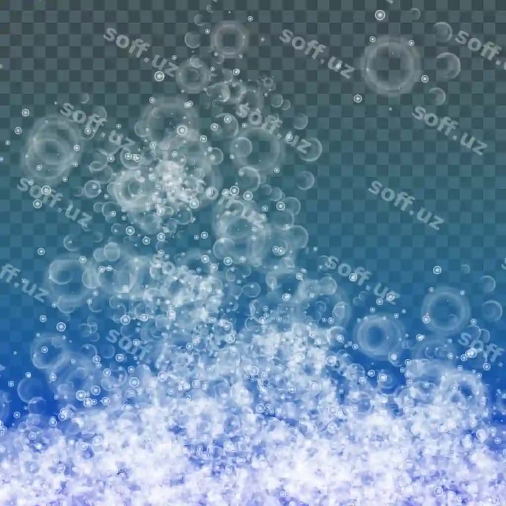 Shaffof gazlashgan orqa fond, unda suzuvchi suv gurglari | Transparent bubbling background featuring floating water bubbles