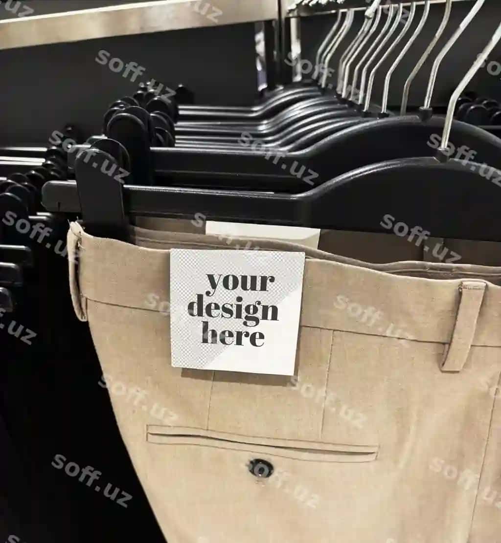 Qora jins namuna moda dizayni mahsulot namoyish shabloni unisex | Black jeans mockup fashion design merch showcase template unisex