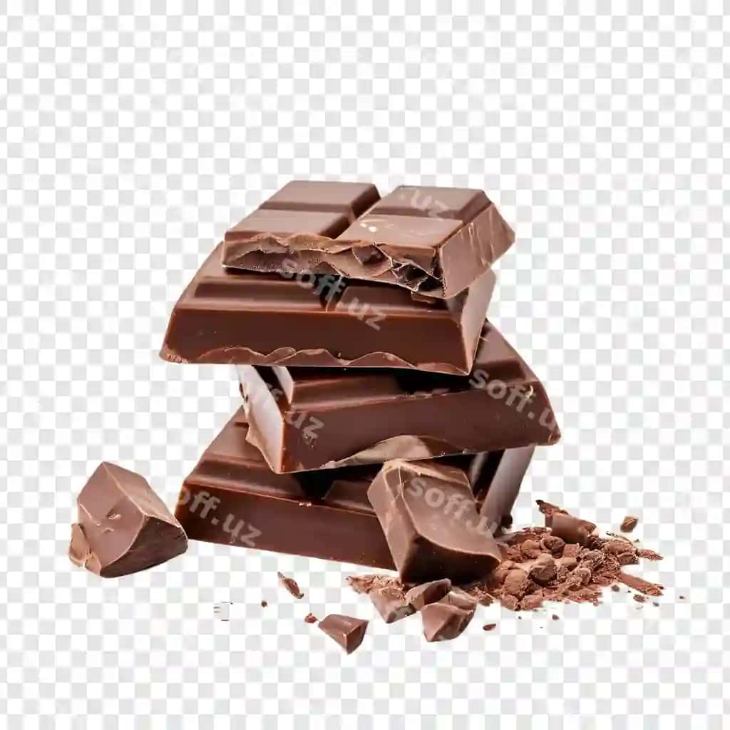 Izolyatsiya qilingan mazali qora shokoladli shirinlik shirinliklari | Delicious dark chocolate bars sweet treat snack dessert isolated