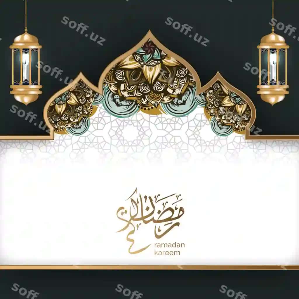 Hasharot islom masjid mandala orqa fon illustratsiyasi | Luxury islamic mosque with mandala background illustration