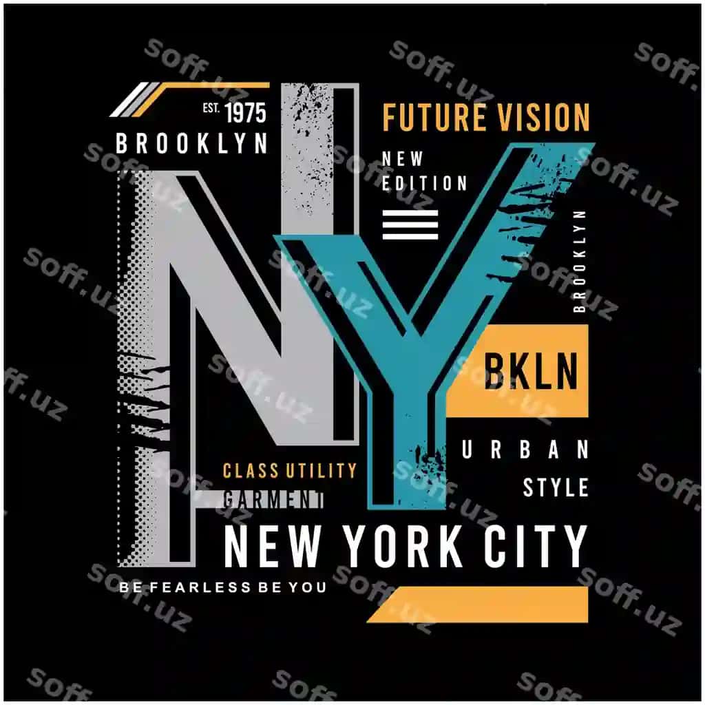 Yangi York shahri tipografiya grafik futbolka premium vektor | New york city typography graphic tshirt premium vector