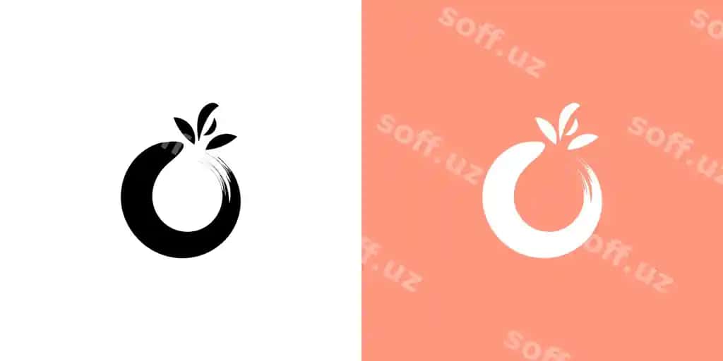 Oddiy shaftoli logotip dizayni noyob konsepsiyali meva premium logotip | Simple peach logo design with unique concept fruit logo premium