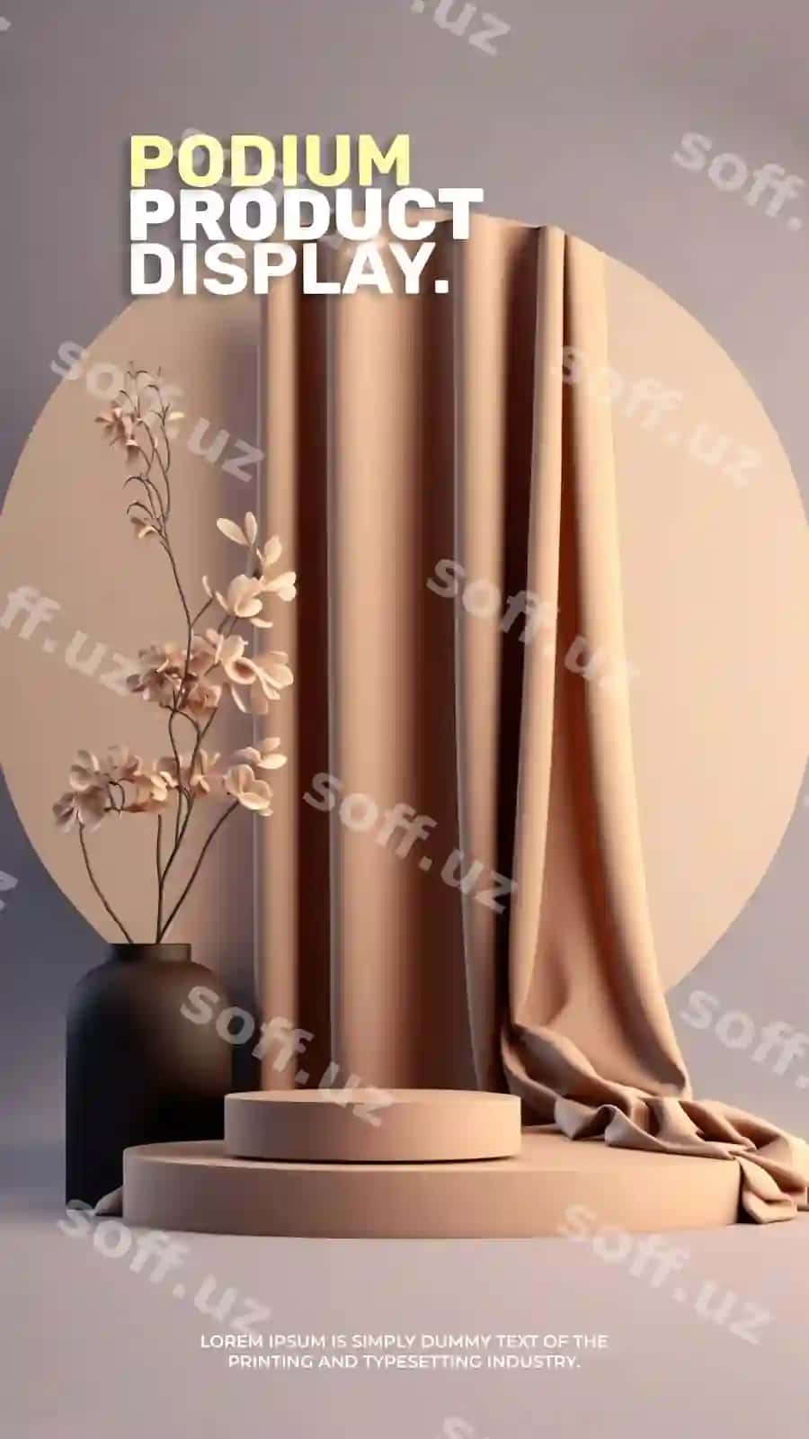 Kosmetika namoyish mahsuloti, parda podium stoyka, podium sahna mahsuloti | Cosmetic display product curtain podium stand podium scene product