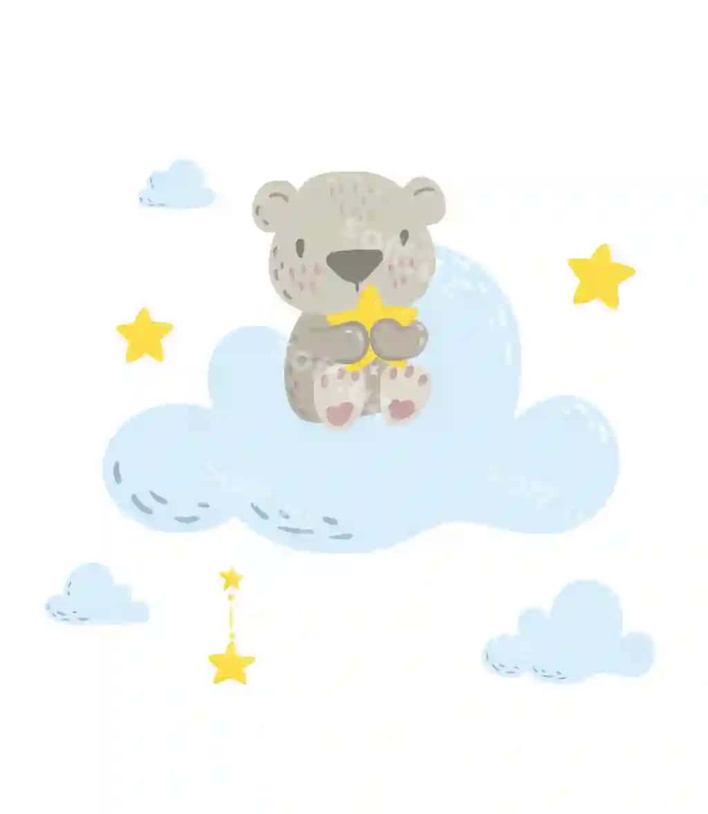 Chiroyli ayiq buluti yulduzni tutgan | Cute bear cloud holding star