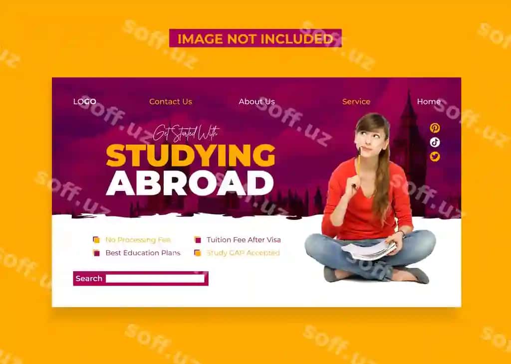 Ijodkor o'quv landing sahifa dizayni | Creative studying landing page design