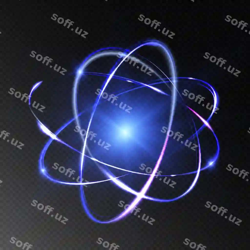 Zarra atom atom tuzilishi fan belgisi atom vektor modeli | Particle atom atom structure science sign atom vector model