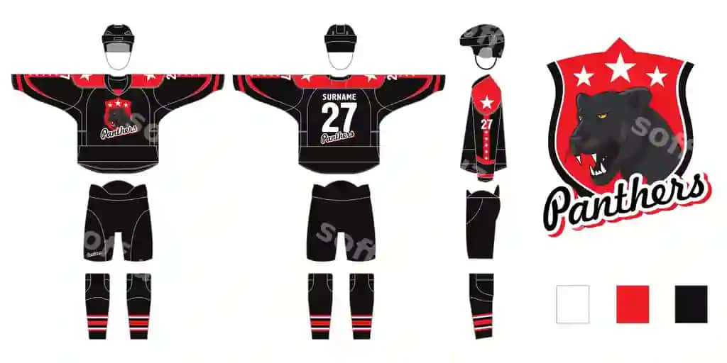 Hokkey formasi ajraltirilgan oq fonda hokkey kelib pantherlar bilan | Hockey form isolated white background hockey uniform with panthers