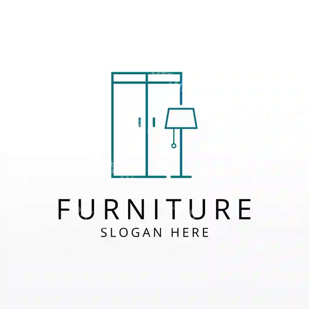 Mebel logotipi tashqi minimalism xona logotipi dizayni vektor shablon | Furniture logo interior minimalist room logo design vector template