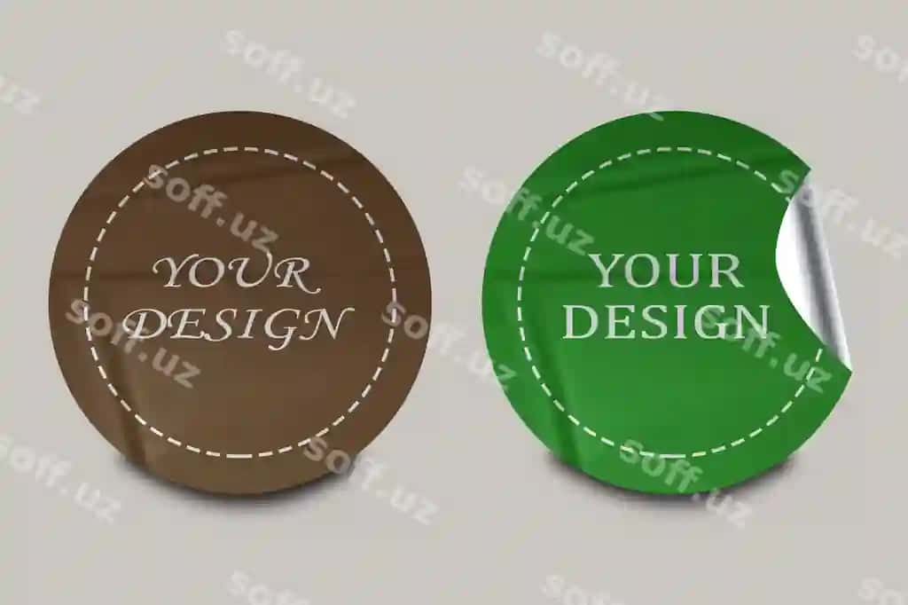 Stiker mockup PSD shablon dizayni 80 | Sticker mockup psd template design 80