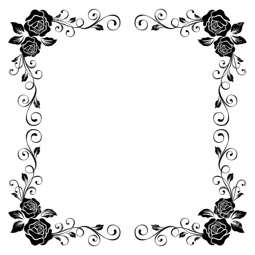 Vektor gul bargli klassik naqsh ramka elementi | Vector floral classic ornament frame element