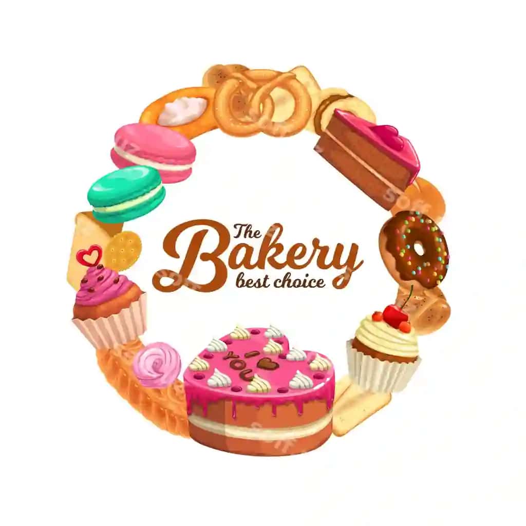 Konfetlar shirinliklari vektor aylanma ramka | Confectionery sweet desserts vector round frame