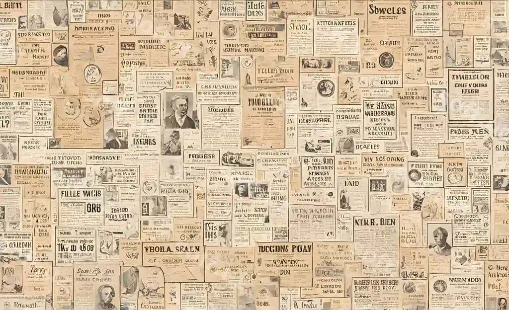 Yirtilgan, jiddatsiz, puskanli gazeta va qog'oz teksturasi fon | Worn torn dull dusty newspaper texture paper texture background