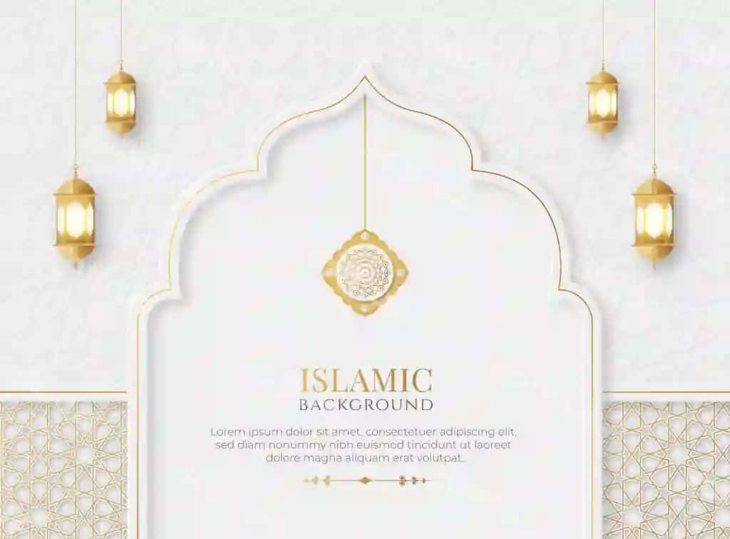 Islamiy arab chiroyli farovonlik dekorativ orqa fonda islamiy bilan | Islamic arabic elegant luxury ornamental background with islamic