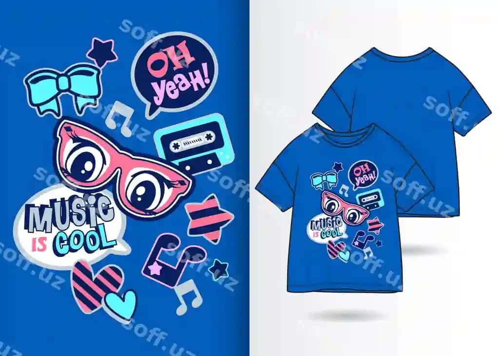 Chiroyli patchlar va futbolka dizayni illustratsiyasi | Cute patches illustration with t shirt design