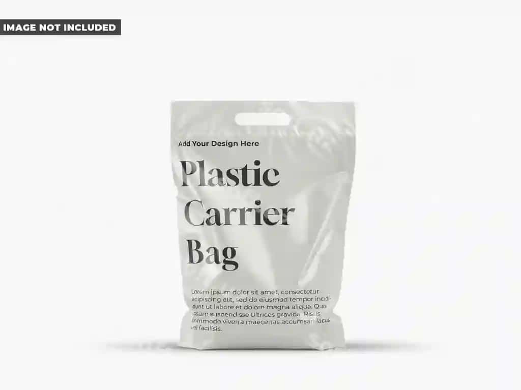 Plastik pochta bagi oynali mockup | Plastic mailing bag with handle mockup