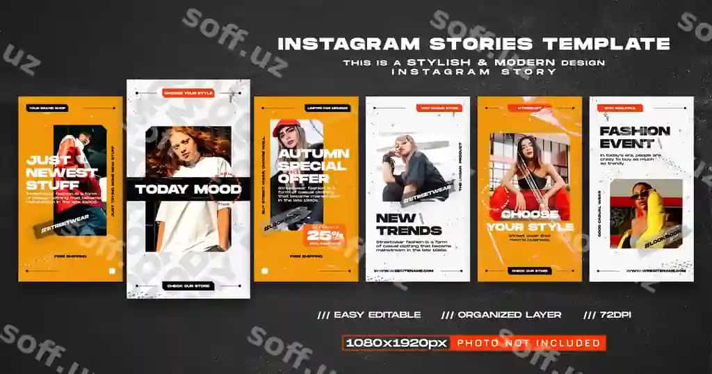 Yangi trendlar instagram storylar shabloni | New trends instagram stories template