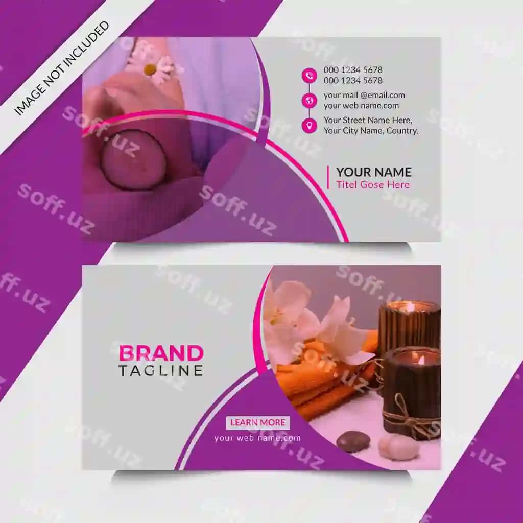 Zamonaviy chiroy spa salon biznes karta shablon dizayn vektor | Modern beauty spa salon business card template design vector