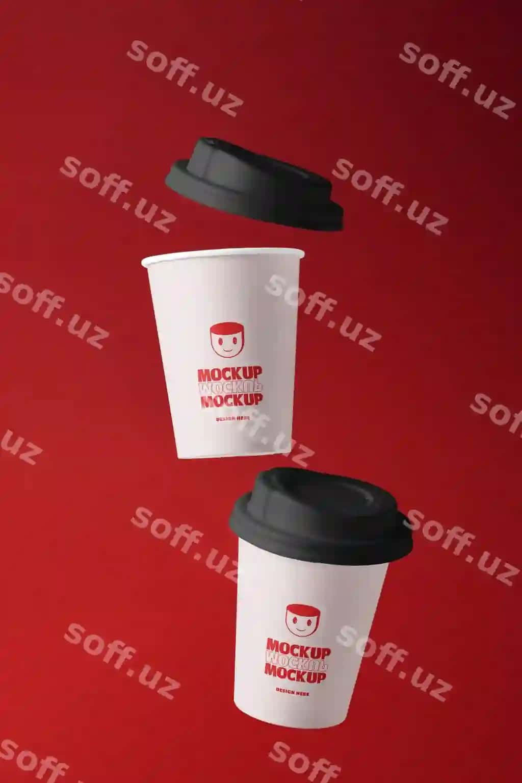 Paravayetta kupolmasi mockup | Levitating paper cup mockup