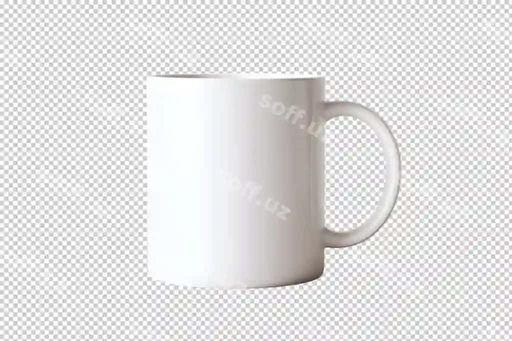 Oq keramika choyon ajraltirilgan shaffof orqa fonda png psd | White ceramic mug isolated transparent background png psd