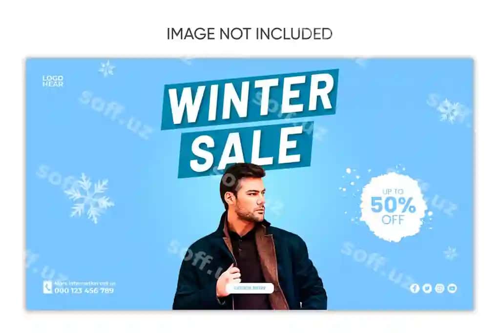 Qish kiyimlari aktsiyasi ijtimoiy tarmoqlar dizayni Instagram Facebook | Winter clothes sale social media design instagram facebook