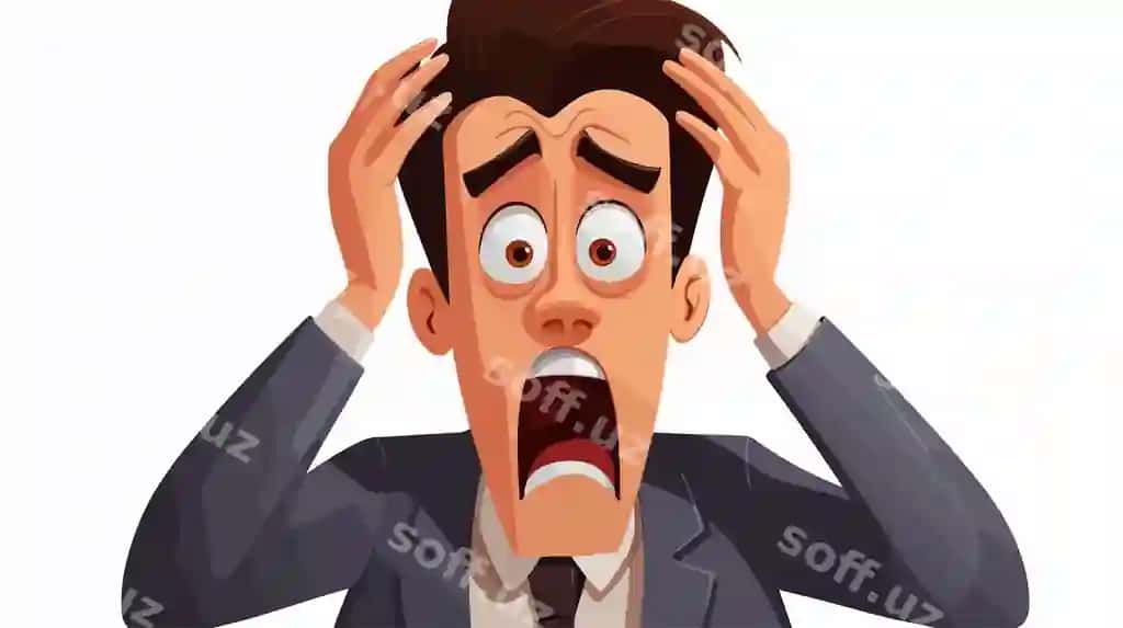 Stresslangan karyakatur biznesmen stiker illustratsiyasi | Stressed cartoon businessman stock illustration