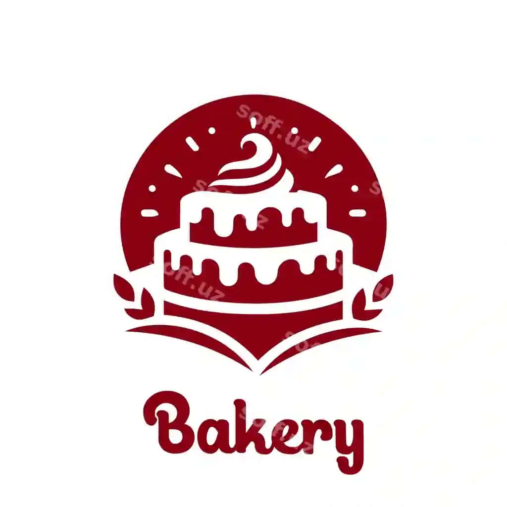 Pechenye logotipi oddiy vektor tekis fondaa bilan | Bakery logo simple vector with flat background