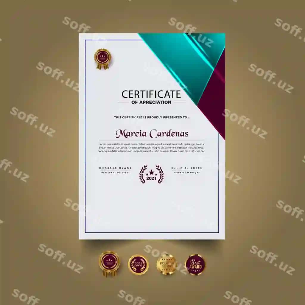 Premiyum abstrakt sertifikat dizayni shabloni | Premium abstract certificate design template